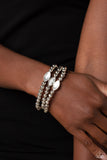 Twinkling Team - White Bracelet - Paparazzi Accessories Bracelet Bedazzle Me Pretty Mobile Fashion Boutique