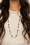 Twinkling Treasures - Black Necklace - Paparazzi Accessories Necklace Bedazzle Me Pretty Mobile Fashion Boutique