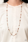 Twinkling Treasures - Brown Necklace - Paparazzi Accessories Necklace Bedazzle Me Pretty Mobile Fashion Boutique
