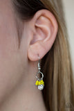 Twinkling Trinkets - Yellow Earrings - Paparazzi Accessories Earrings Bedazzle Me Pretty Mobile Fashion Boutique