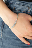 Twinkling Twist - White Bracelet - Paparazzi Accessories Bracelet Bedazzle Me Pretty Mobile Fashion Boutique
