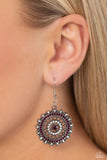 Twinkly Translation - Purple Earrings - Paparazzi Accessories Earrings Bedazzle Me Pretty Mobile Fashion Boutique