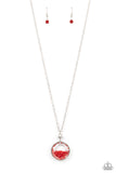 Twinkly Treasury - Red Necklace - Paparazzi Accessories Necklace Bedazzle Me Pretty Mobile Fashion Boutique