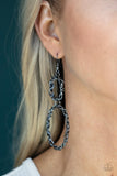 Twist of FABULOUS - Black Earrings - Paparazzi Accessories Earrings Bedazzle Me Pretty Mobile Fashion Boutique