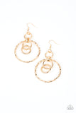 Twisted Temptation - Gold Earrings - Paparazzi Accessories Earrings Bedazzle Me Pretty Mobile Fashion Boutique