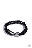 Twisted Theme - Black Bracelet - Paparazzi Accessories Bracelet Bedazzle Me Pretty Mobile Fashion Boutique