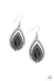 Twisted Trailblazer - Black Earrings - Paparazzi Accessories Earrings Bedazzle Me Pretty Mobile Fashion Boutique
