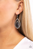 Twisted Trailblazer - Black Earrings - Paparazzi Accessories Earrings Bedazzle Me Pretty Mobile Fashion Boutique