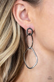 Twisted Trio - Black Earrings - Paparazzi Accessories Earrings Bedazzle Me Pretty Mobile Fashion Boutique