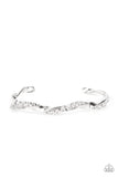 Twisted Twinkle - White Bracelet - Paparazzi Accessories Bracelet Bedazzle Me Pretty Mobile Fashion Boutique