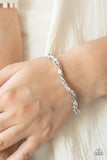 Twisted Twinkle - White Bracelet - Paparazzi Accessories Bracelet Bedazzle Me Pretty Mobile Fashion Boutique