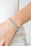 Twists and Turns - White Bracelet - Paparazzi Accessories Bracelet Bedazzle Me Pretty Mobile Fashion Boutique