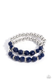 Two by Two Twinkle - Blue Bracelet - Paparazzi Accessories Bracelet Bedazzle Me Pretty Mobile Fashion Boutique