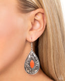 Two PERENNIALS in a Pod - Orange Earrings - Paparazzi Accessories Earrings Bedazzle Me Pretty Mobile Fashion Boutique