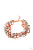 Two-Tone Taste - Copper Bracelet - Paparazzi Accessories Bracelet Bedazzle Me Pretty Mobile Fashion Boutique