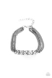 Tyrant Treasure - White Bracelet - Paparazzi Accessories Bracelet Bedazzle Me Pretty Mobile Fashion Boutique