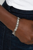 Tyrant Treasure - White Bracelet - Paparazzi Accessories Bracelet Bedazzle Me Pretty Mobile Fashion Boutique
