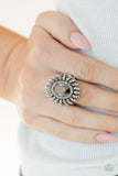 Ultra Luxe - Silver Ring - Paparazzi Accessories Ring Bedazzle Me Pretty Mobile Fashion Boutique