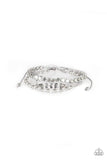 Ultra Modern - White Bracelet - Paparazzi Accessories Bracelet Bedazzle Me Pretty Mobile Fashion Boutique