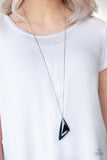 Ultra Sharp - Blue Necklace - Paparazzi Accessories Necklace Bedazzle Me Pretty Mobile Fashion Boutique