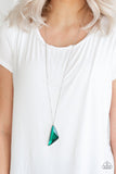 Ultra Sharp - Green Necklace - Paparazzi Accessories Necklace Bedazzle Me Pretty Mobile Fashion Boutique