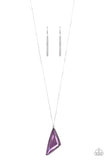Ultra Sharp - Purple Necklace - Paparazzi Accessories Necklace Bedazzle Me Pretty Mobile Fashion Boutique