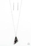 Ultra Sharp - Silver Necklace - Paparazzi Accessories Necklace Bedazzle Me Pretty Mobile Fashion Boutique