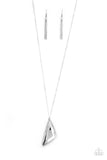 Ultra Sharp - White Necklace - Paparazzi Accessories Necklace Bedazzle Me Pretty Mobile Fashion Boutique