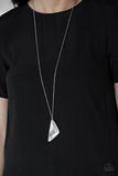 Ultra Sharp - White Necklace - Paparazzi Accessories Necklace Bedazzle Me Pretty Mobile Fashion Boutique