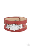 Ultra Urban - Red Bracelet - Paparazzi Accessories Bracelet Bedazzle Me Pretty Mobile Fashion Boutique