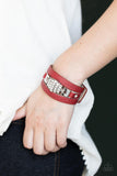 Ultra Urban - Red Bracelet - Paparazzi Accessories Bracelet Bedazzle Me Pretty Mobile Fashion Boutique