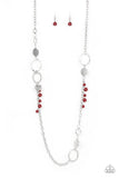 Unapologetic Flirt - Red Necklace - Paparazzi Accessories Necklace Bedazzle Me Pretty Mobile Fashion Boutique