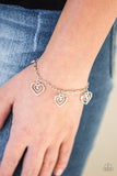 Unbreakable Hearts - White Bracelet - Paparazzi Accessories Bracelet Bedazzle Me Pretty Mobile Fashion Boutique