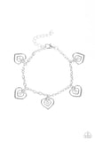 Unbreakable Hearts - White Bracelet - Paparazzi Accessories Bracelet Bedazzle Me Pretty Mobile Fashion Boutique