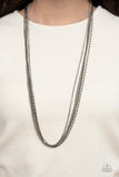 Undauntingly Urban - Black Necklace - Paparazzi Accessories Necklace Bedazzle Me Pretty Mobile Fashion Boutique