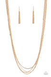 Undauntingly Urban - Gold Necklace - Paparazzi Accessories Necklace Bedazzle Me Pretty Mobile Fashion Boutique