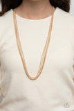 Undauntingly Urban - Gold Necklace - Paparazzi Accessories Necklace Bedazzle Me Pretty Mobile Fashion Boutique