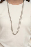 Undauntingly Urban - White Necklace - Paparazzi Accessories Necklace Bedazzle Me Pretty Mobile Fashion Boutique