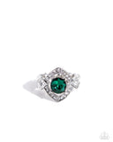 Undefeated Dazzle - Green Ring - Paparazzi Accessories Ring Bedazzle Me Pretty Mobile Fashion Boutique