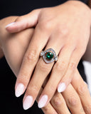 Undefeated Dazzle - Green Ring - Paparazzi Accessories Ring Bedazzle Me Pretty Mobile Fashion Boutique