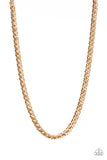 Undefeated - Gold Mens Necklace - Paparazzi Accessories Mens Necklace Bedazzle Me Pretty Mobile Fashion Boutique
