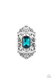 Undefinable Dazzle - Blue Ring - Paparazzi Accessories Ring Bedazzle Me Pretty Mobile Fashion Boutique
