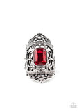 Undefinable Dazzle - Red Ring - Paparazzi Accessories Ring Bedazzle Me Pretty Mobile Fashion Boutique
