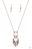 Under the FRINGE - Copper Necklace - Paparazzi Accessories Necklace Bedazzle Me Pretty Mobile Fashion Boutique