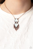 Under the FRINGE - Copper Necklace - Paparazzi Accessories Necklace Bedazzle Me Pretty Mobile Fashion Boutique