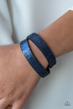 Under The SEQUINS - Blue Bracelet - Paparazzi Accessories Bracelet Bedazzle Me Pretty Mobile Fashion Boutique