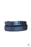 Under The SEQUINS - Blue Bracelet - Paparazzi Accessories Bracelet Bedazzle Me Pretty Mobile Fashion Boutique