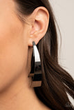 Underestimated Edge - Black Earrings - Paparazzi Accessories Earrings Bedazzle Me Pretty Mobile Fashion Boutique
