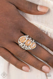 Underrated Shimmer - Orange Ring - Paparazzi Accessories Ring Bedazzle Me Pretty Mobile Fashion Boutique