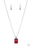 Understated Dazzle - Red Necklace - Paparazzi Accessories Necklace Bedazzle Me Pretty Mobile Fashion Boutique